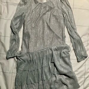 Silver XS Express Drop Waist Dress 20s Style
